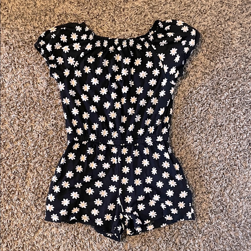 Old Navy Puff-Sleeve Jersey-Knit Romper Girls w/ Pockets